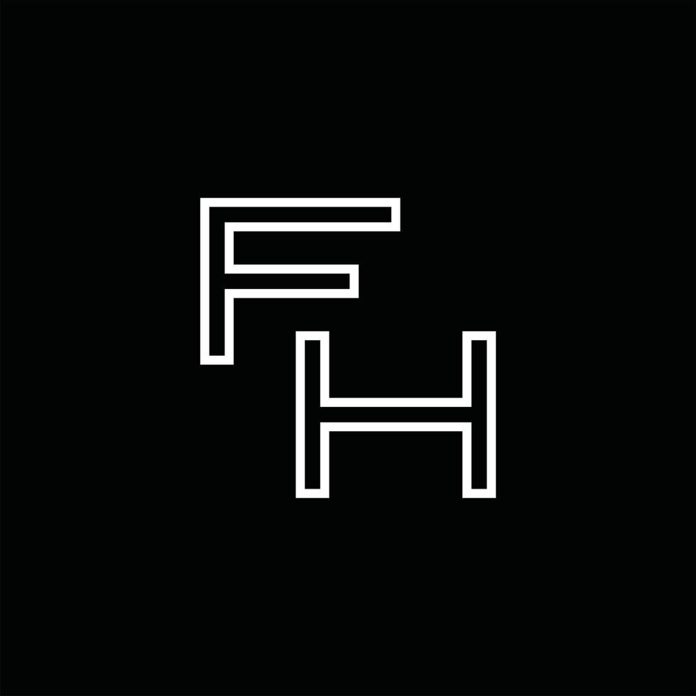 fh logo monogram met lijn stijl ontwerp sjabloon vector