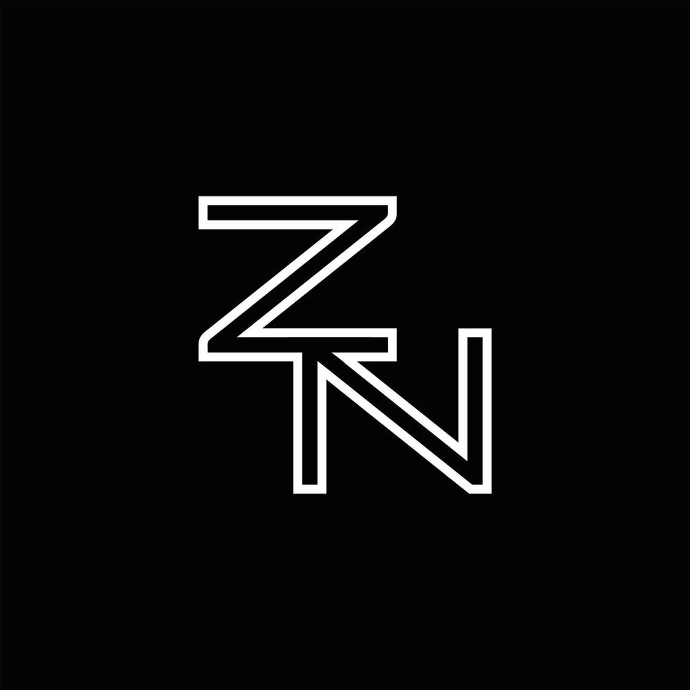 zn logo monogram met lijn stijl ontwerp sjabloon vector