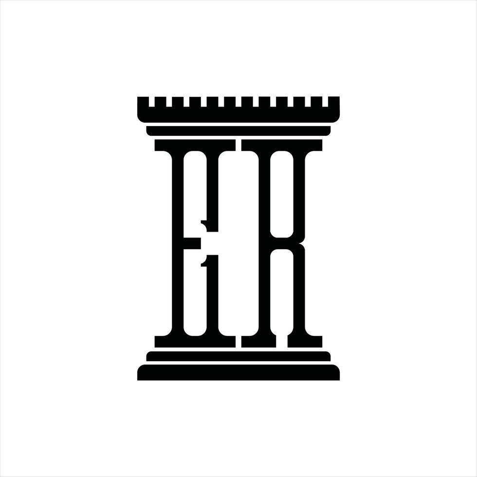 eh logo monogram met pijler vorm ontwerp sjabloon vector