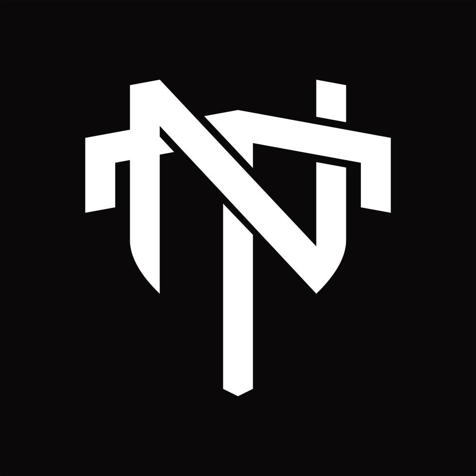 nt logo monogram wijnoogst ontwerp sjabloon vector