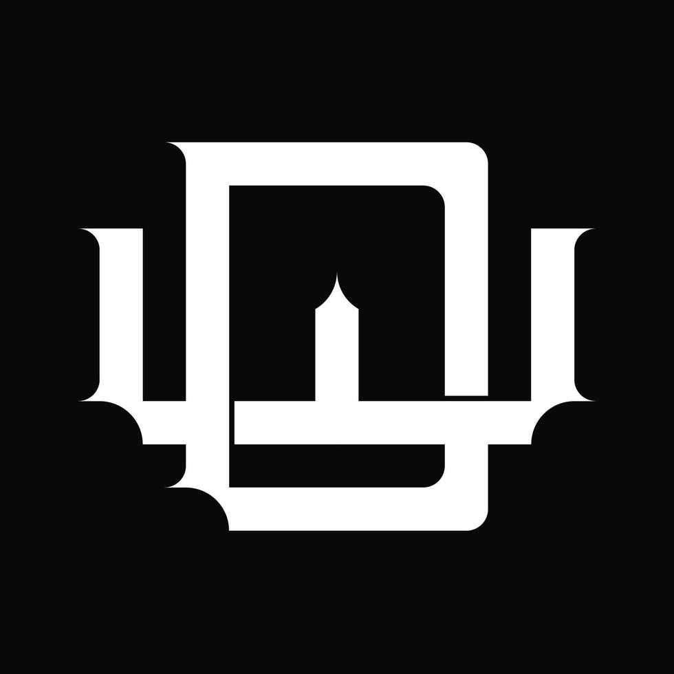 wd logo monogram met wijnoogst overlappende gekoppeld stijl ontwerp sjabloon vector