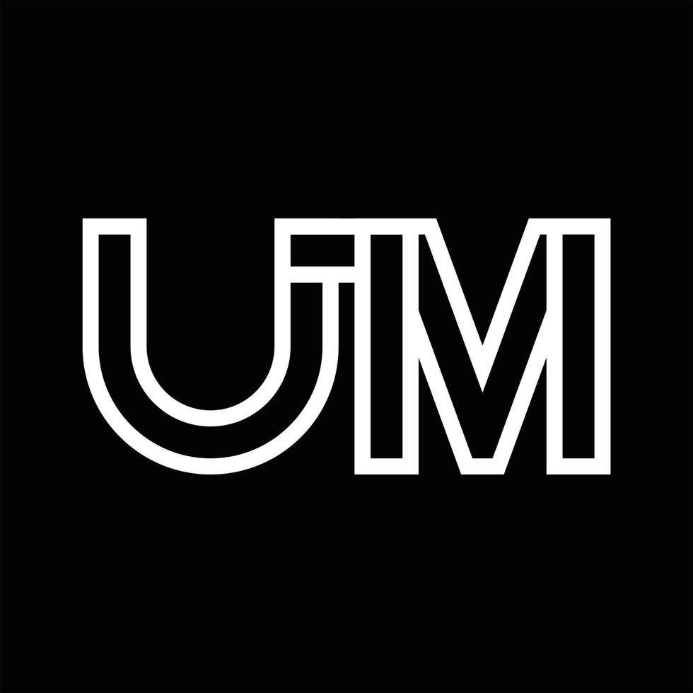 um logo monogram met lijn stijl negatief ruimte vector