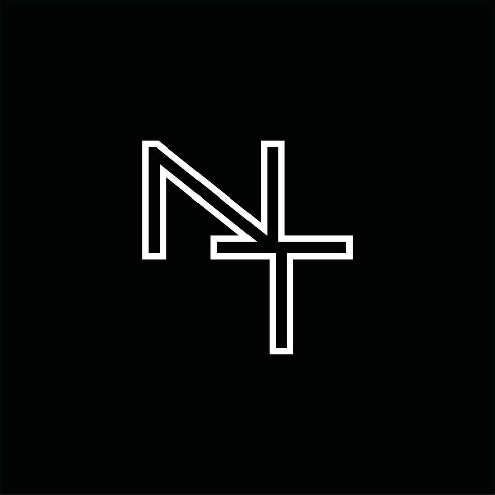 nt logo monogram met lijn stijl ontwerp sjabloon vector