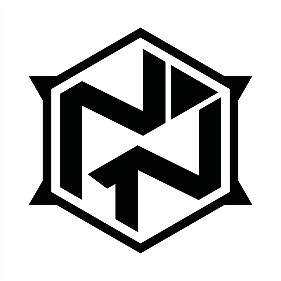 nn logo monogram ontwerp sjabloon vector