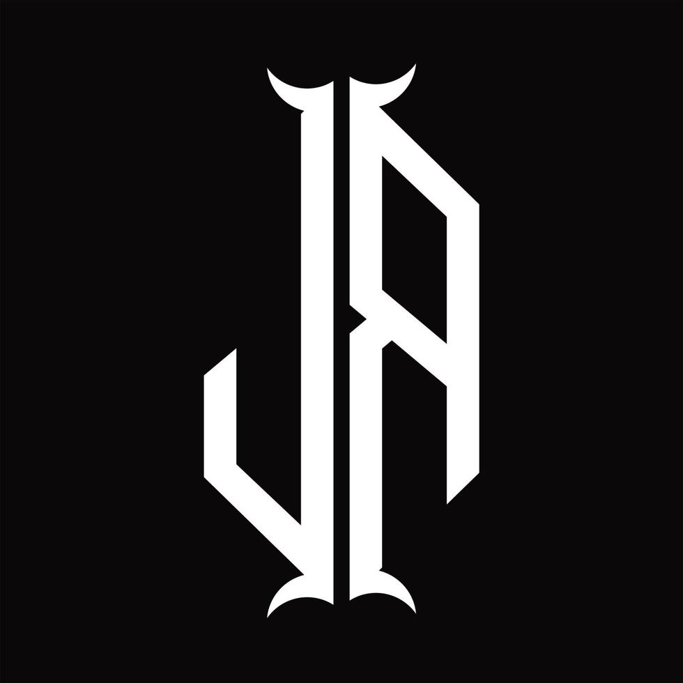jr logo monogram met toeter vorm ontwerp sjabloon vector
