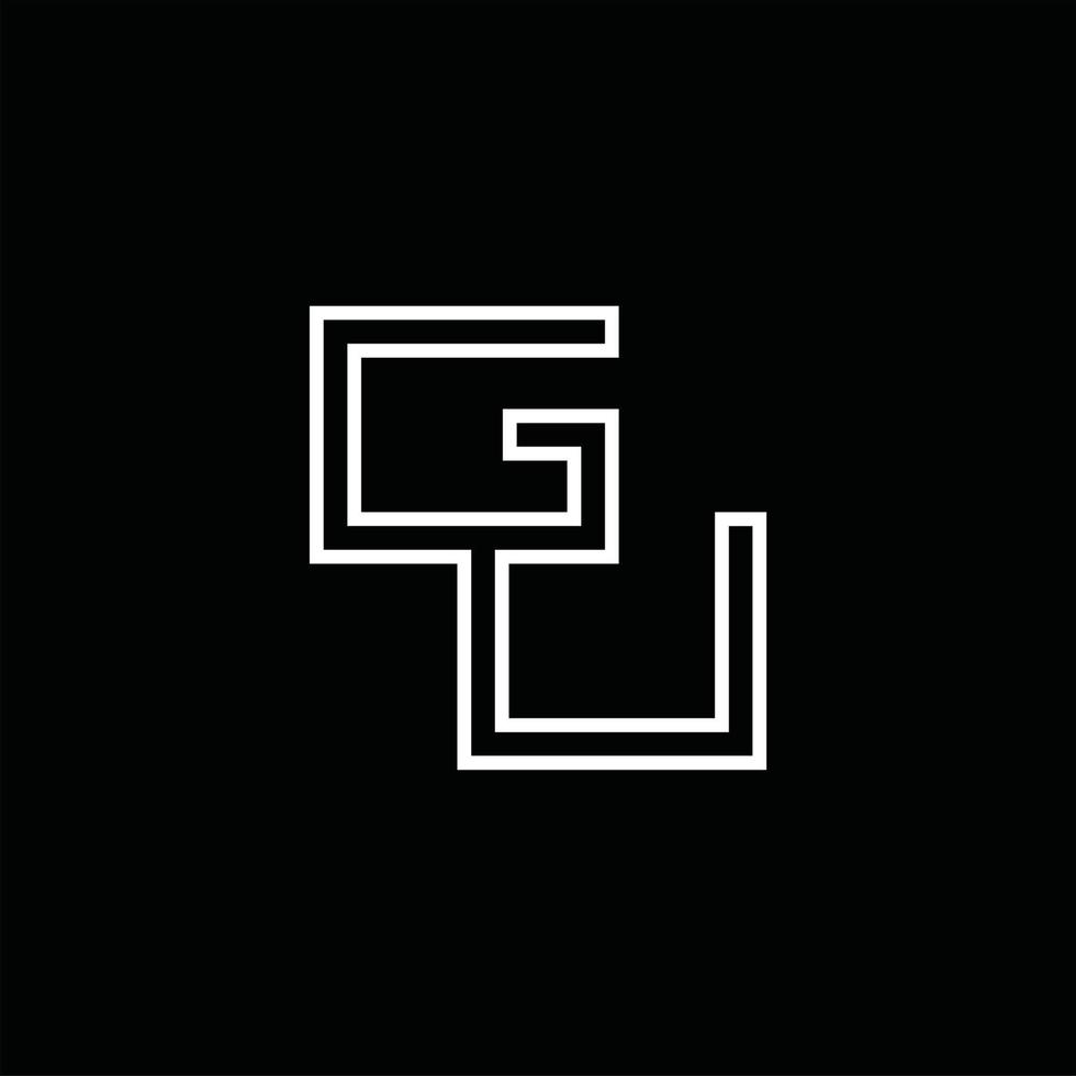 gu logo monogram met lijn stijl ontwerp sjabloon vector