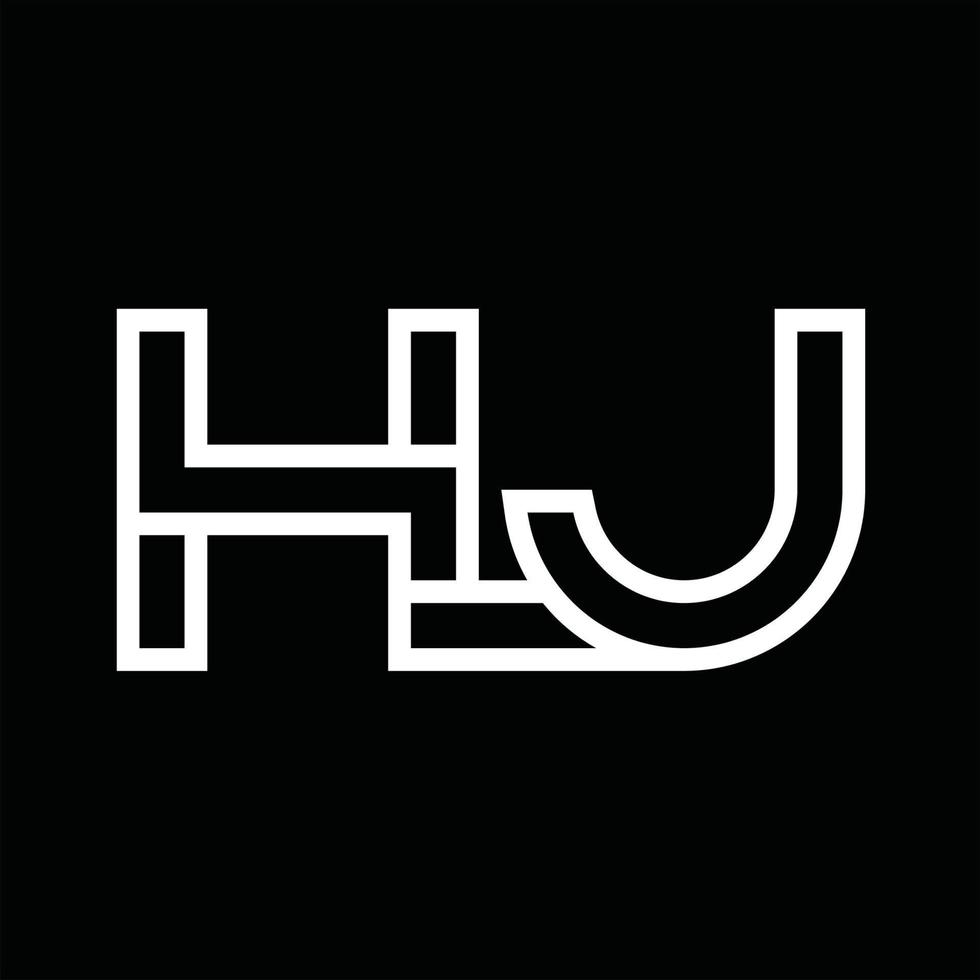 hj logo monogram met lijn stijl negatief ruimte vector