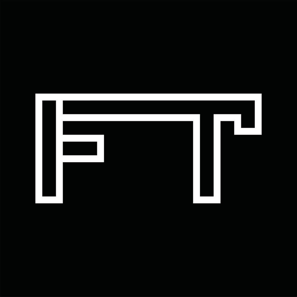 ft logo monogram met lijn stijl negatief ruimte vector