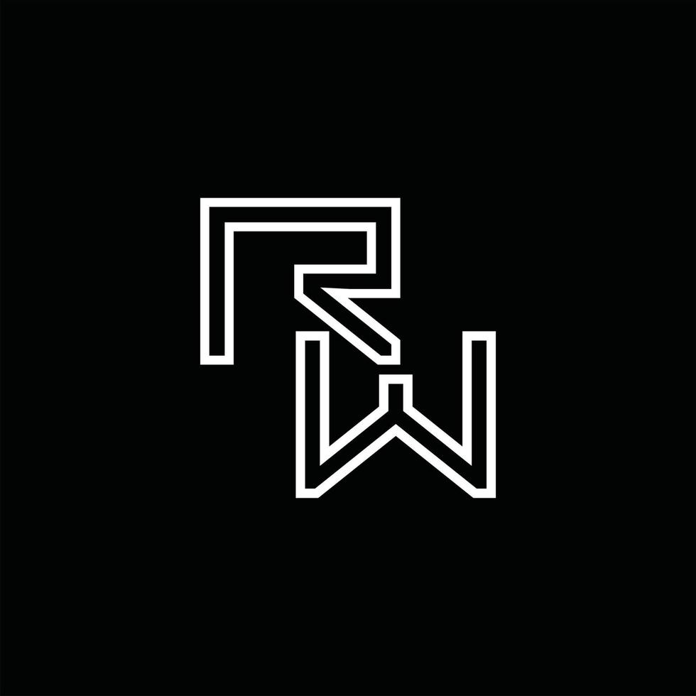 rw logo monogram met lijn stijl ontwerp sjabloon vector