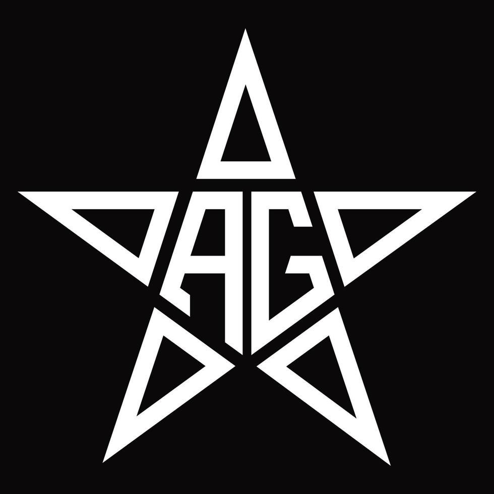 ag logo monogram met ster vorm ontwerp sjabloon vector