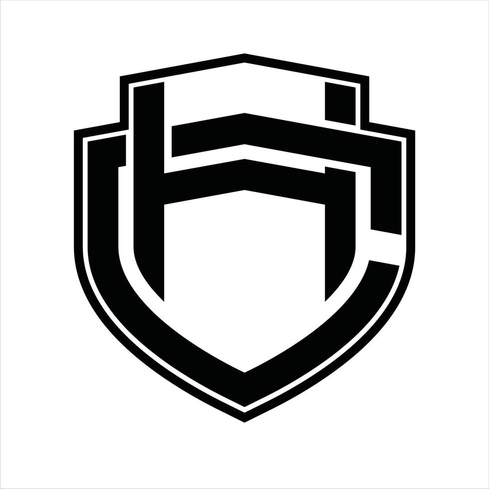 hc logo monogram wijnoogst ontwerp sjabloon vector