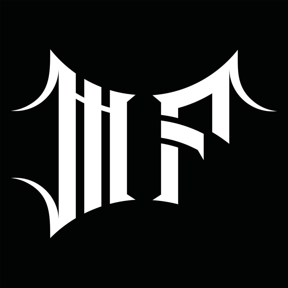 mf logo monogram met abstract vorm ontwerp sjabloon vector