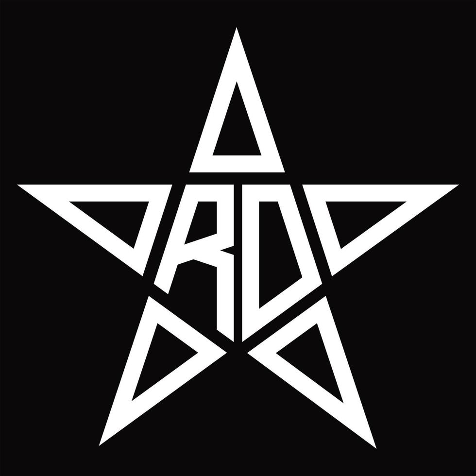 ro logo monogram met ster vorm ontwerp sjabloon vector