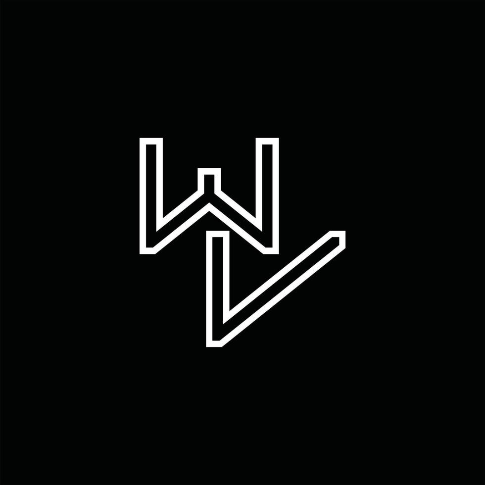 wv logo monogram met lijn stijl ontwerp sjabloon vector