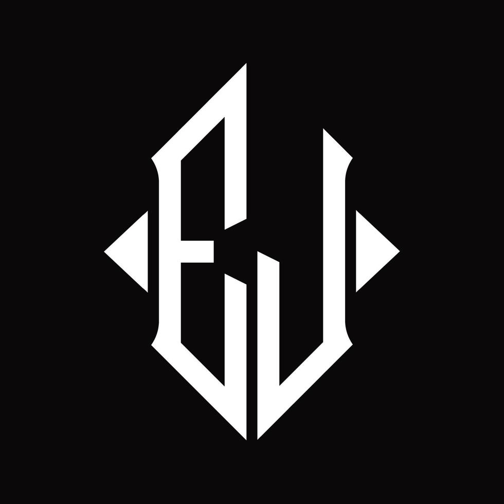 ej logo monogram met schild vorm geïsoleerd ontwerp sjabloon vector