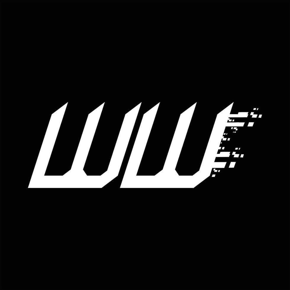 ww logo monogram abstract snelheid technologie ontwerp sjabloon vector