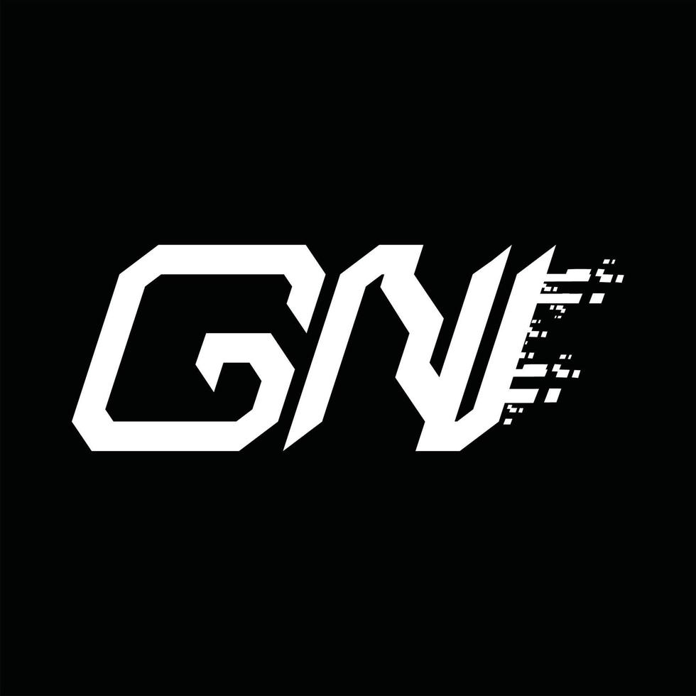 gn logo monogram abstract snelheid technologie ontwerp sjabloon vector