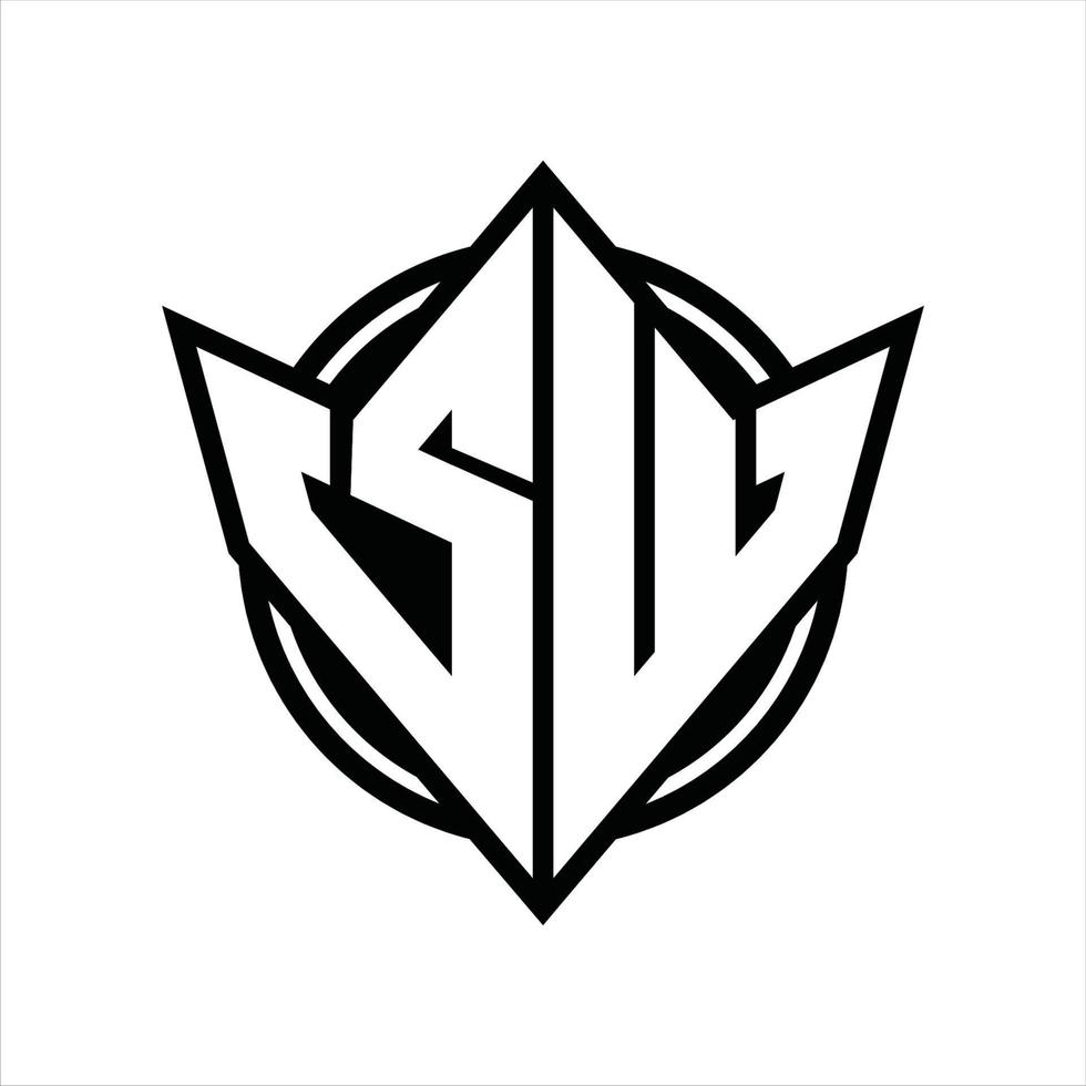 sw logo monogram ontwerp sjabloon vector