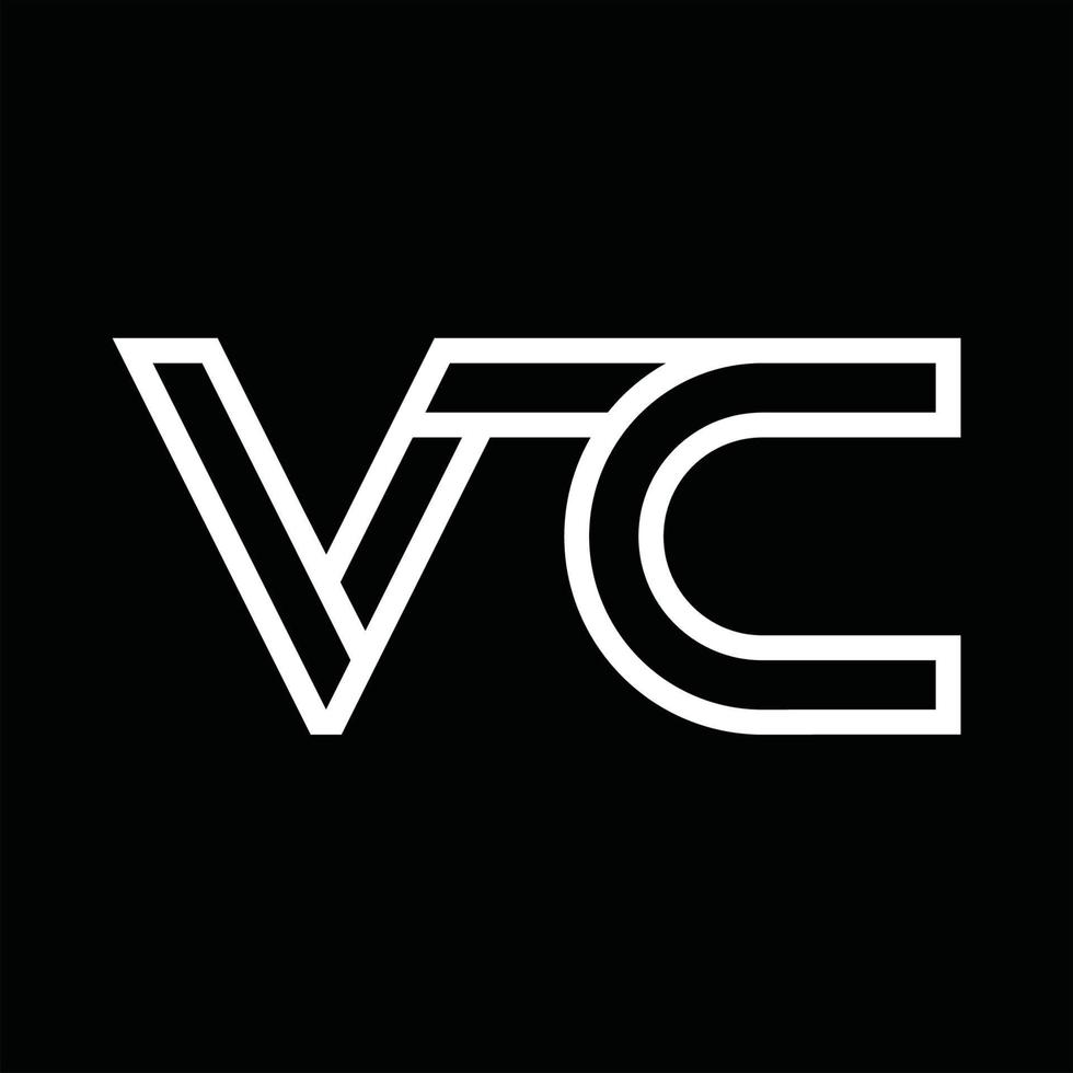 vc logo monogram met lijn stijl negatief ruimte vector