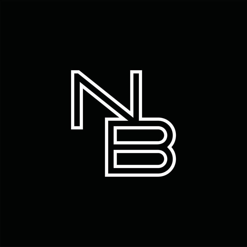 nb logo monogram met lijn stijl ontwerp sjabloon vector