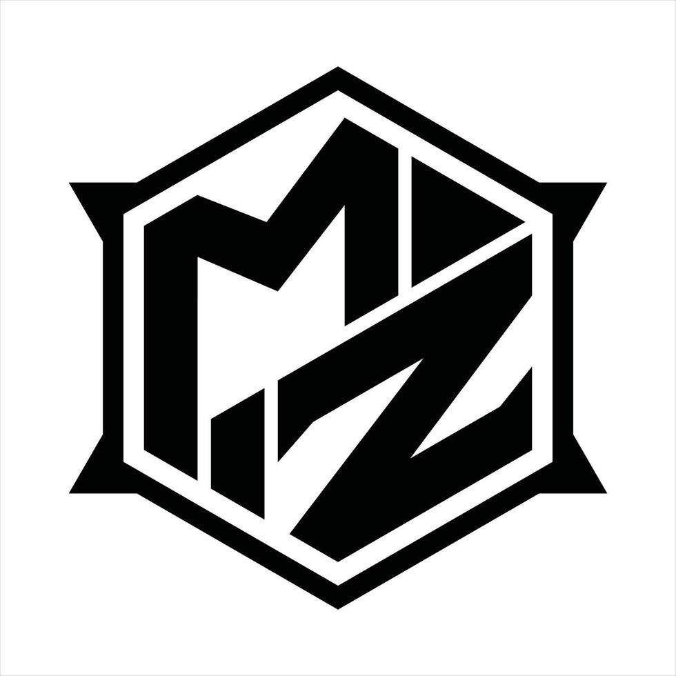 mz logo monogram ontwerp sjabloon vector