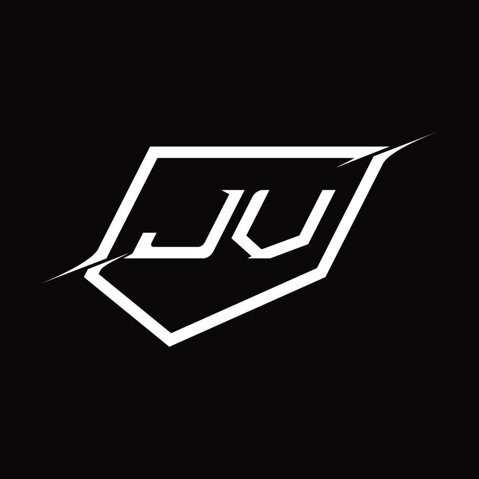 jv logo monogram brief met schild en plak stijl ontwerp vector