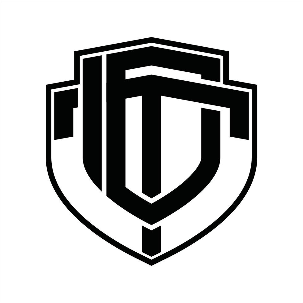 dt logo monogram wijnoogst ontwerp sjabloon vector