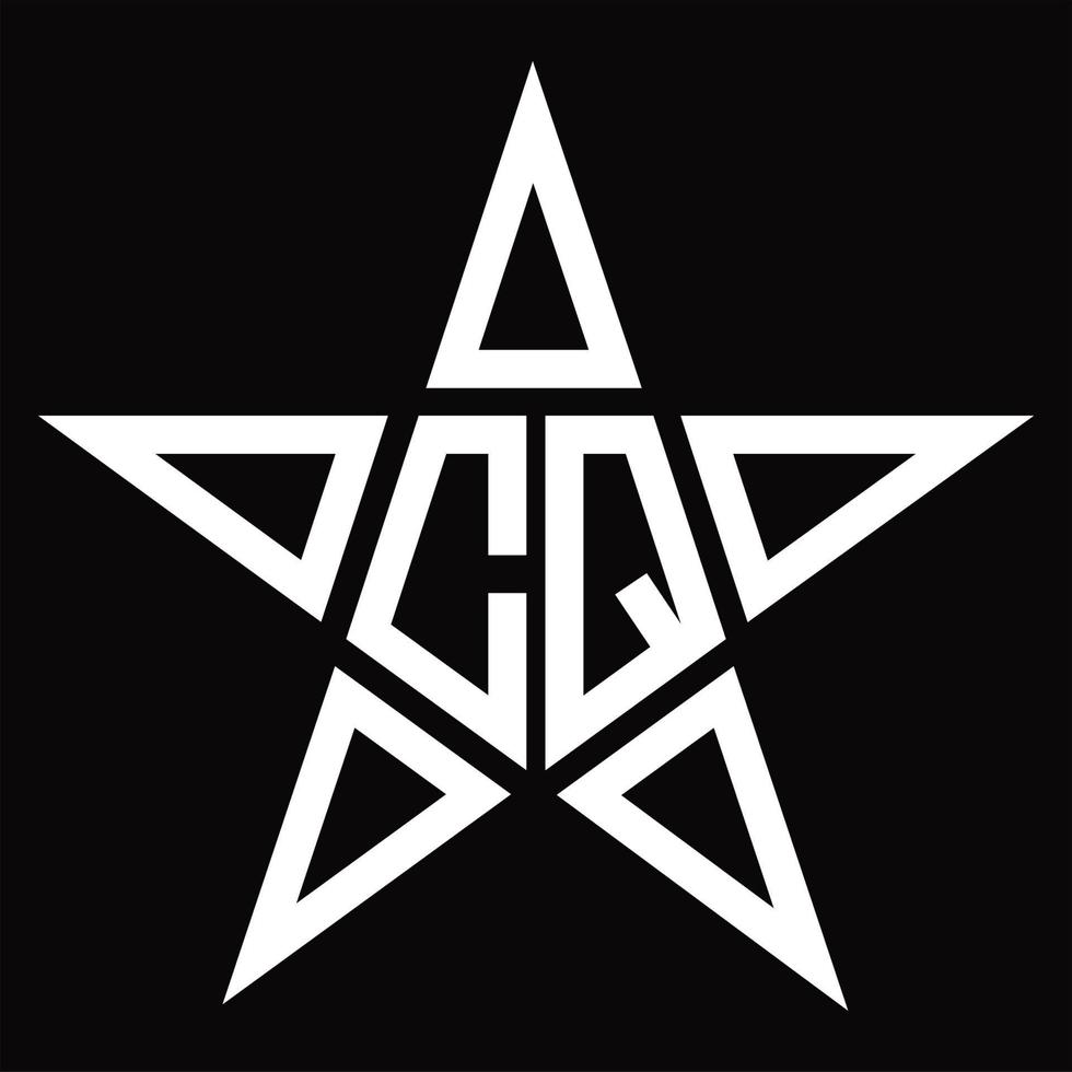 cq logo monogram met ster vorm ontwerp sjabloon vector