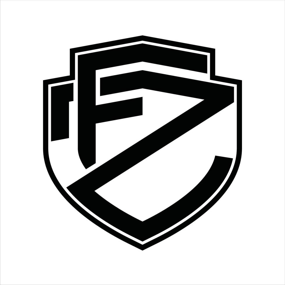 fz logo monogram wijnoogst ontwerp sjabloon vector