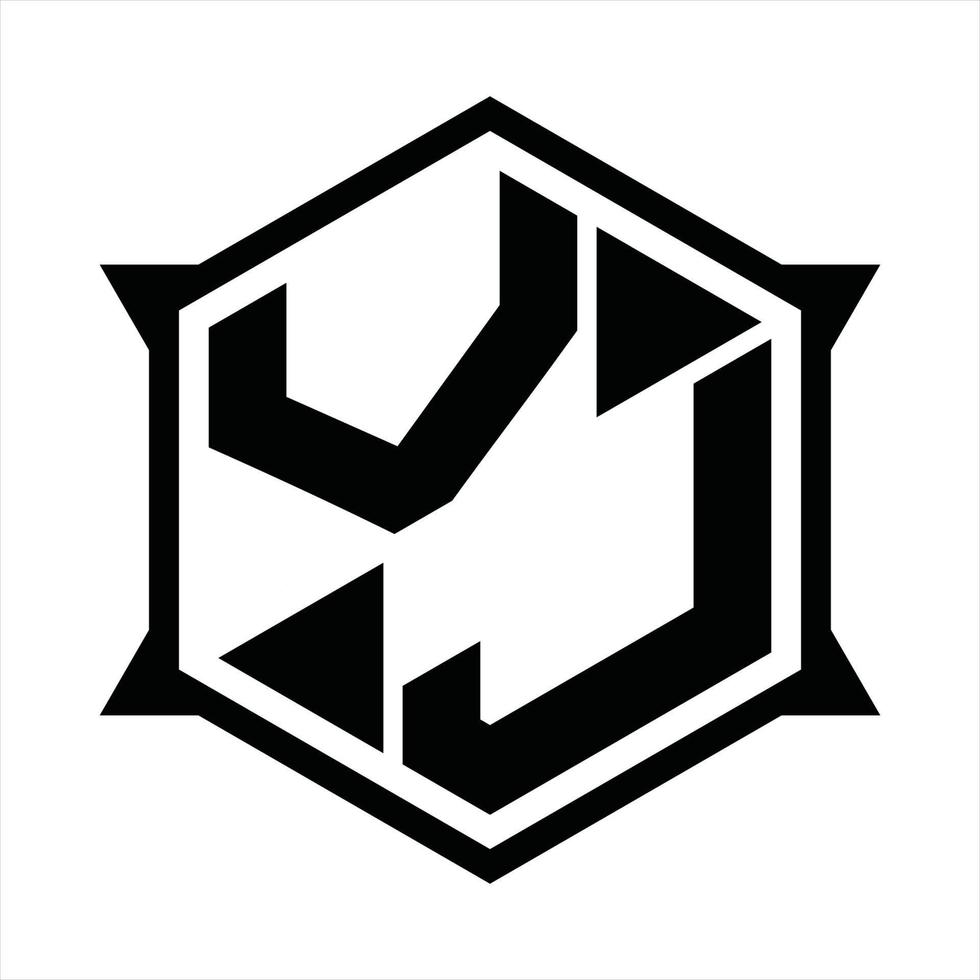vj logo monogram ontwerp sjabloon vector