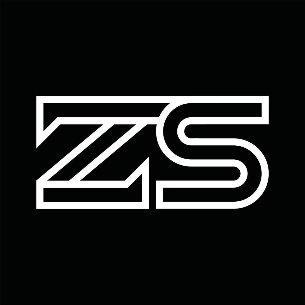 zs logo monogram met lijn stijl negatief ruimte vector