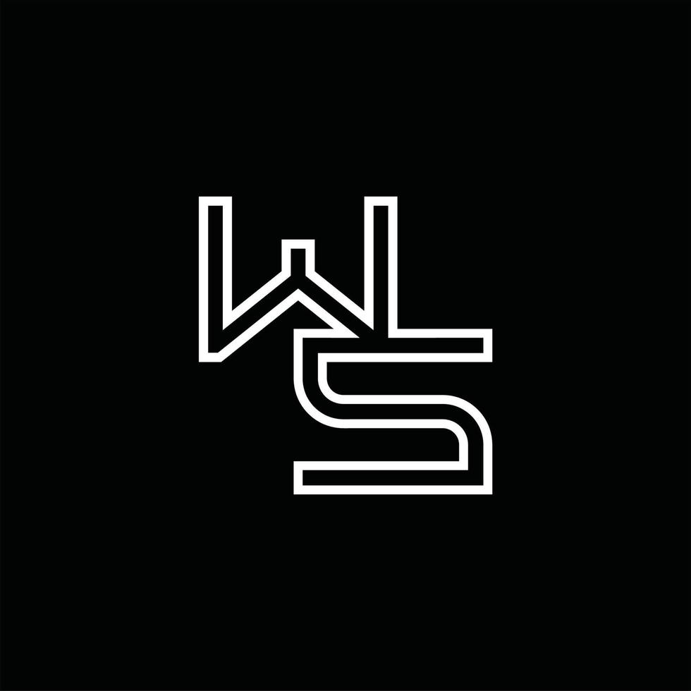 ws logo monogram met lijn stijl ontwerp sjabloon vector