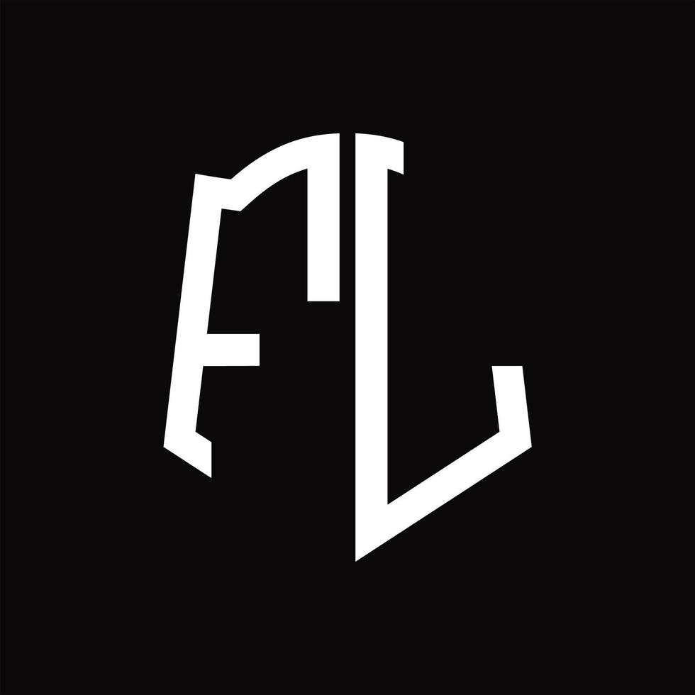 fl logo monogram met schild vorm lint ontwerp sjabloon vector