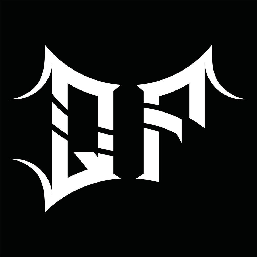qf logo monogram met abstract vorm ontwerp sjabloon vector