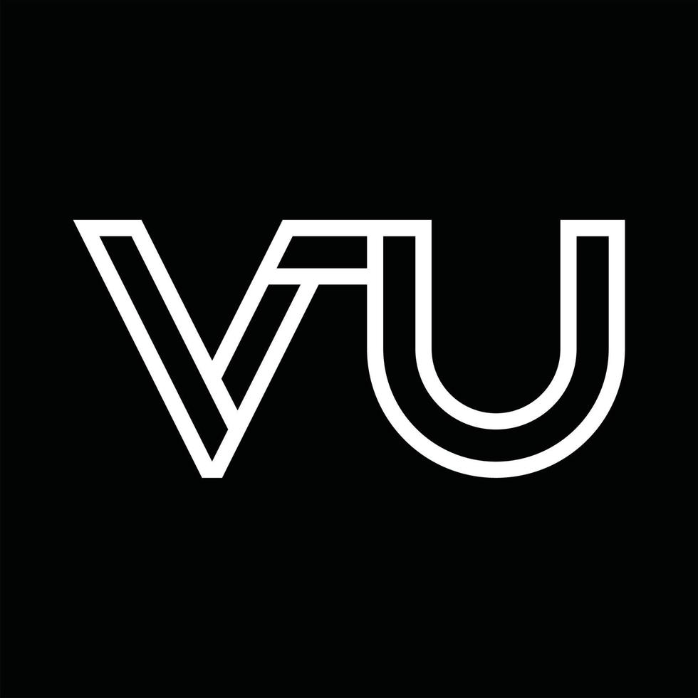 vu logo monogram met lijn stijl negatief ruimte vector