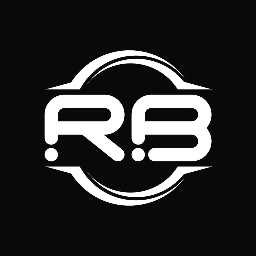 rb logo monogram met cirkel afgeronde plak vorm ontwerp sjabloon vector