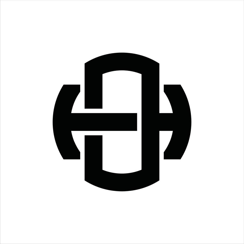 Oh logo monogram ontwerp sjabloon vector