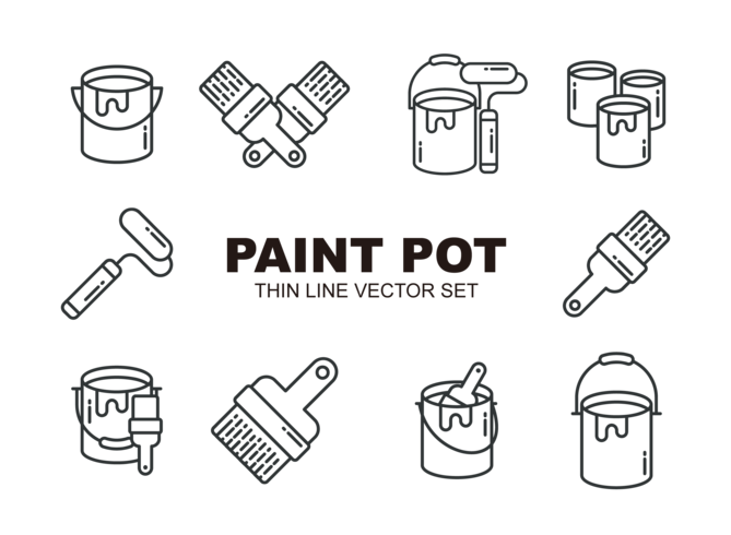 Verf Pot Pictogrammen Vector