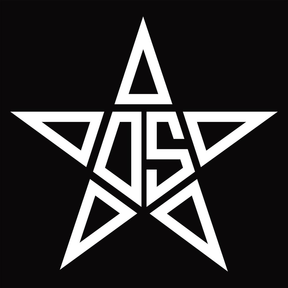 os logo monogram met ster vorm ontwerp sjabloon vector