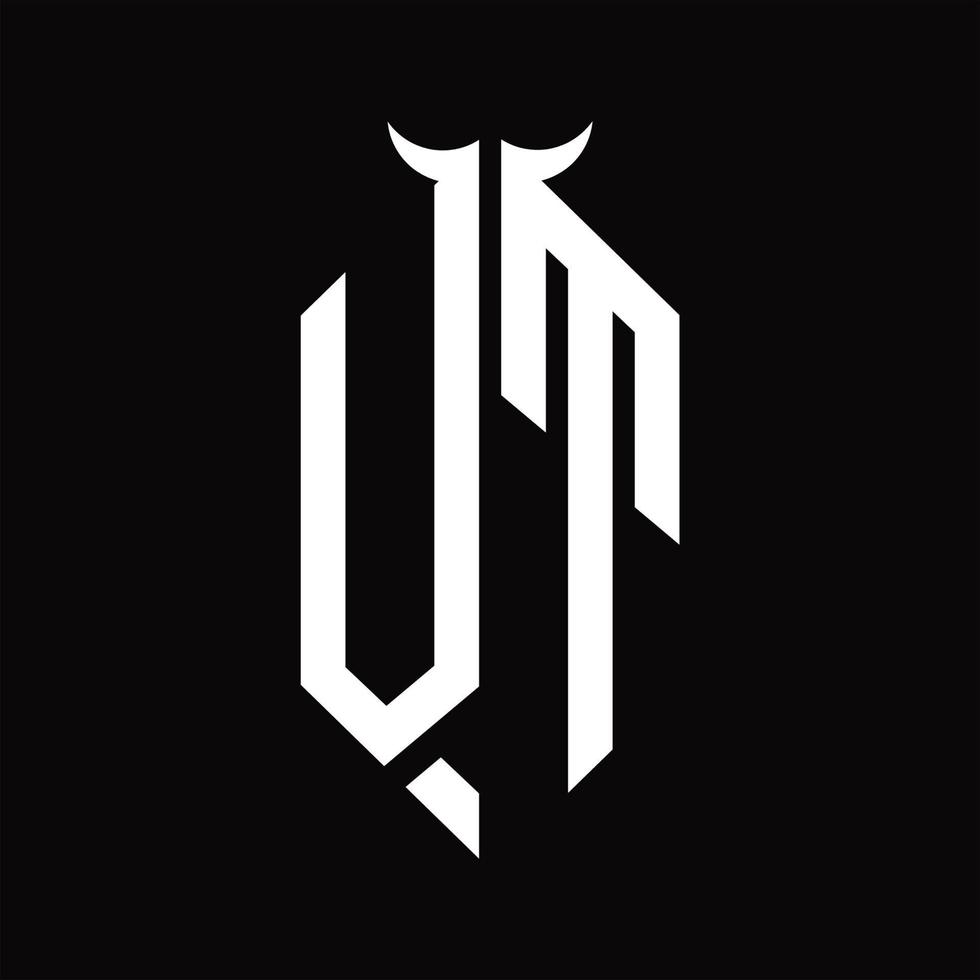 ww logo monogram met toeter vorm geïsoleerd zwart en wit ontwerp sjabloon vector