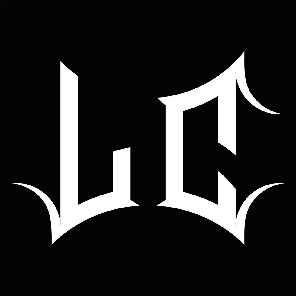 lc logo monogram met abstract vorm ontwerp sjabloon vector