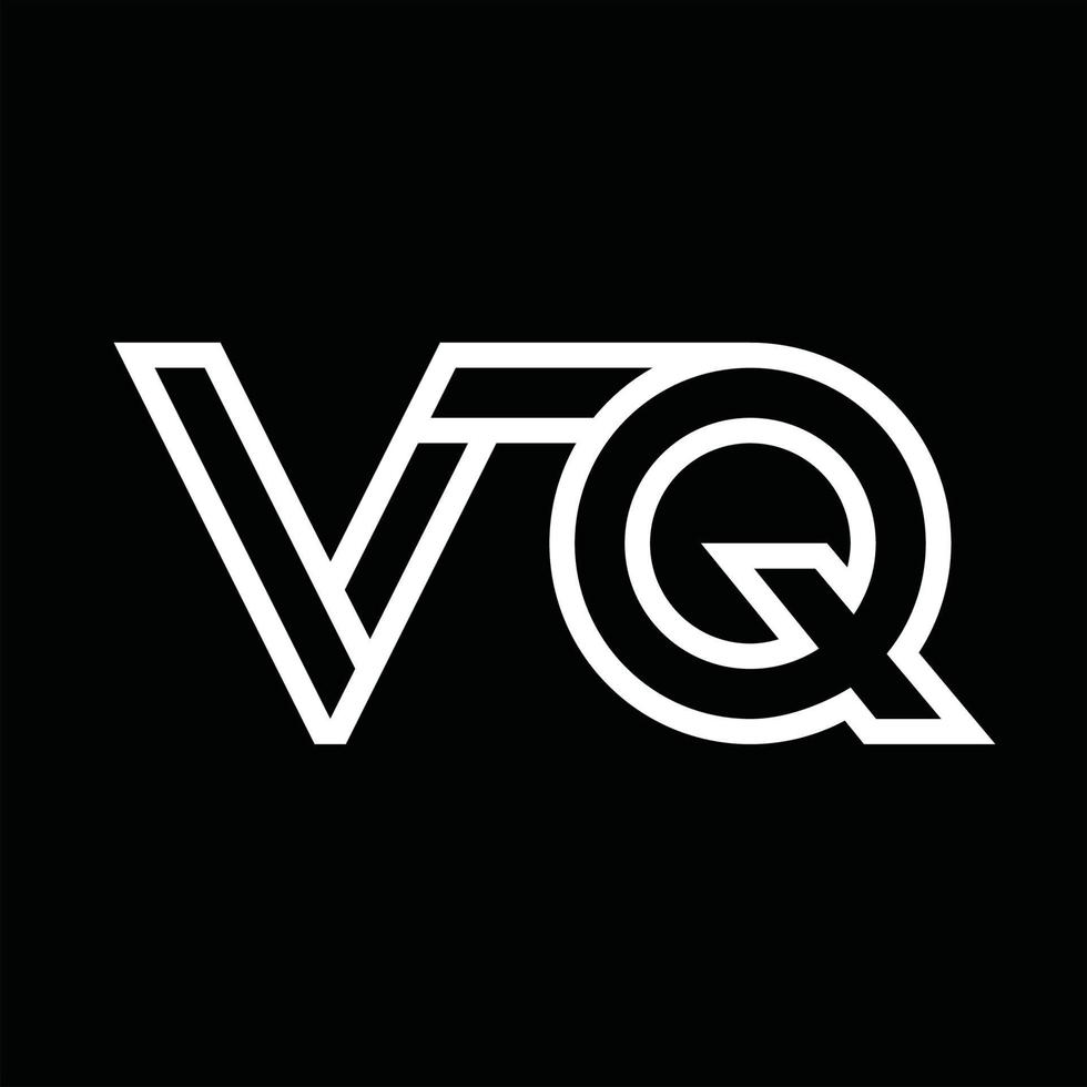 vq logo monogram met lijn stijl negatief ruimte vector