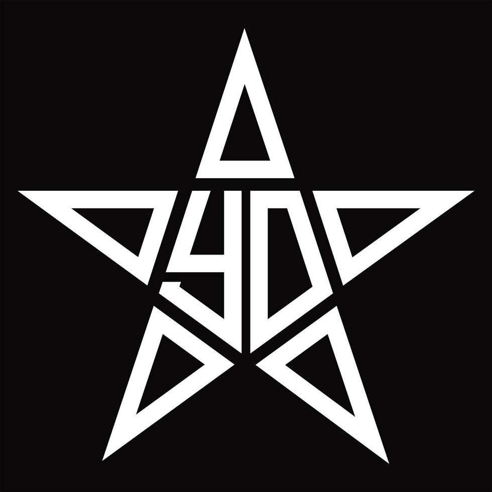 yo logo monogram met ster vorm ontwerp sjabloon vector