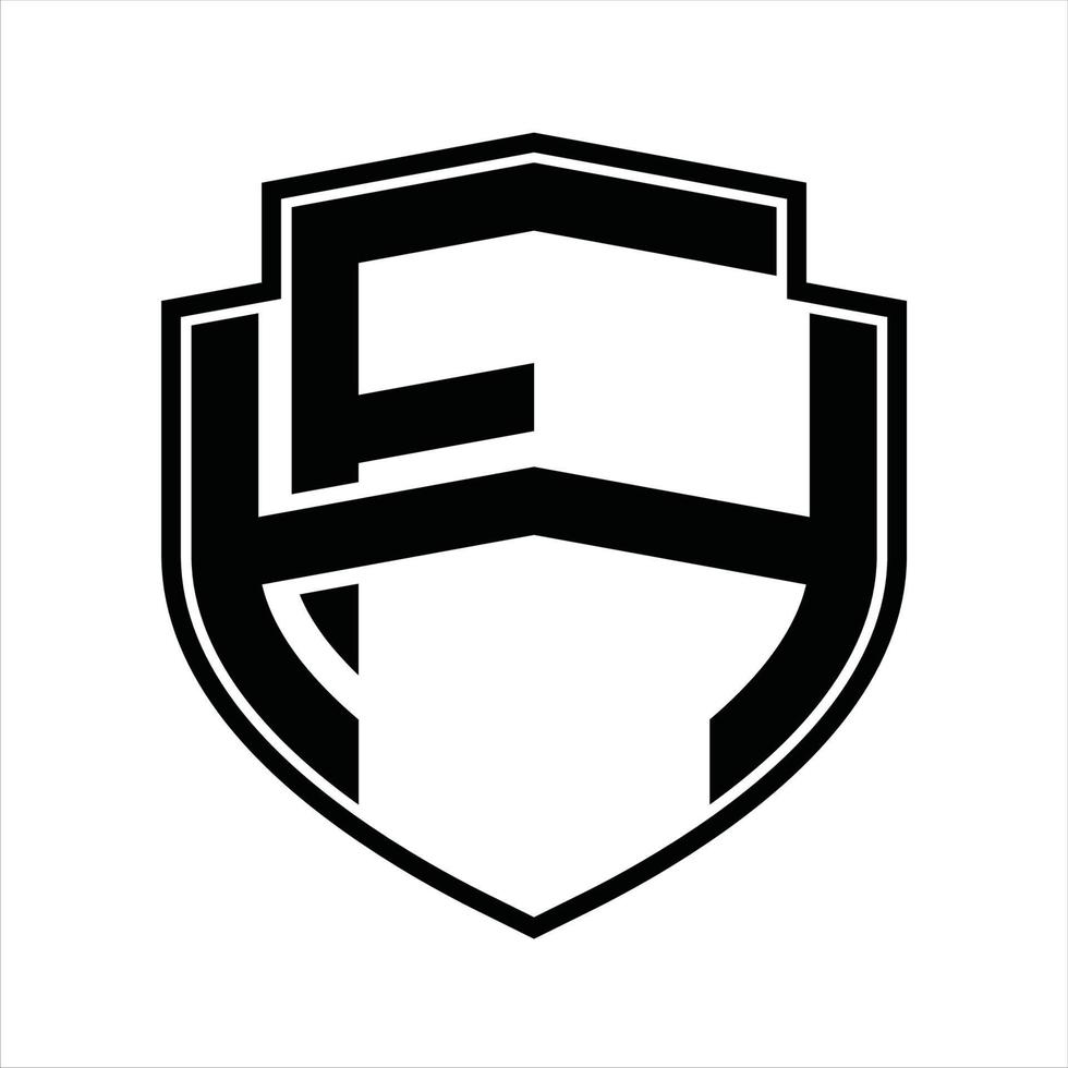 fh logo monogram wijnoogst ontwerp sjabloon vector