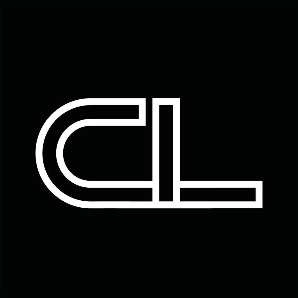 cl logo monogram met lijn stijl negatief ruimte vector