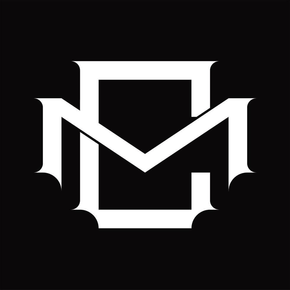 mc logo monogram met wijnoogst overlappende gekoppeld stijl ontwerp sjabloon vector