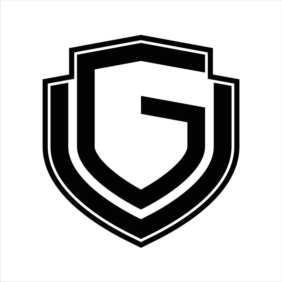 gu logo monogram wijnoogst ontwerp sjabloon vector