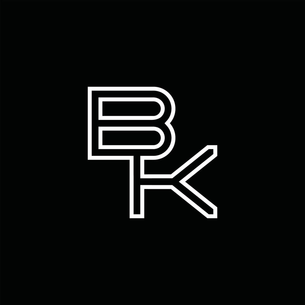 bk logo monogram met lijn stijl ontwerp sjabloon vector