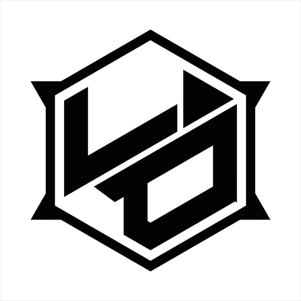 ld logo monogram ontwerp sjabloon vector