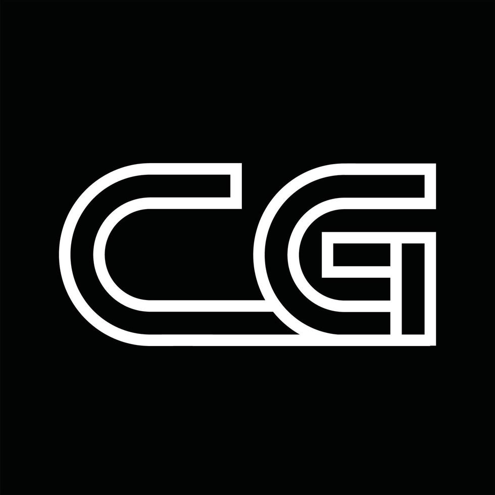 cg logo monogram met lijn stijl negatief ruimte vector